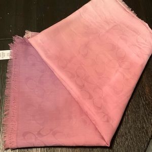 COACH NWT Pink Ombré Square Scarf